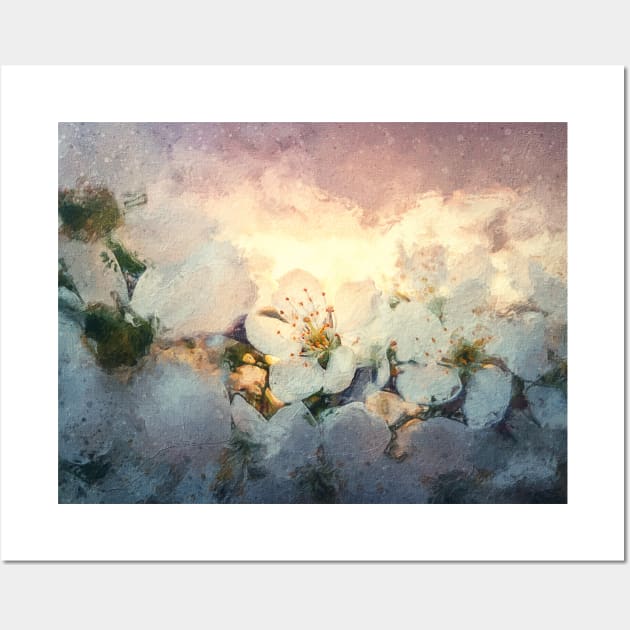 Blooming cherry tree painting Wall Art by psychoshadow